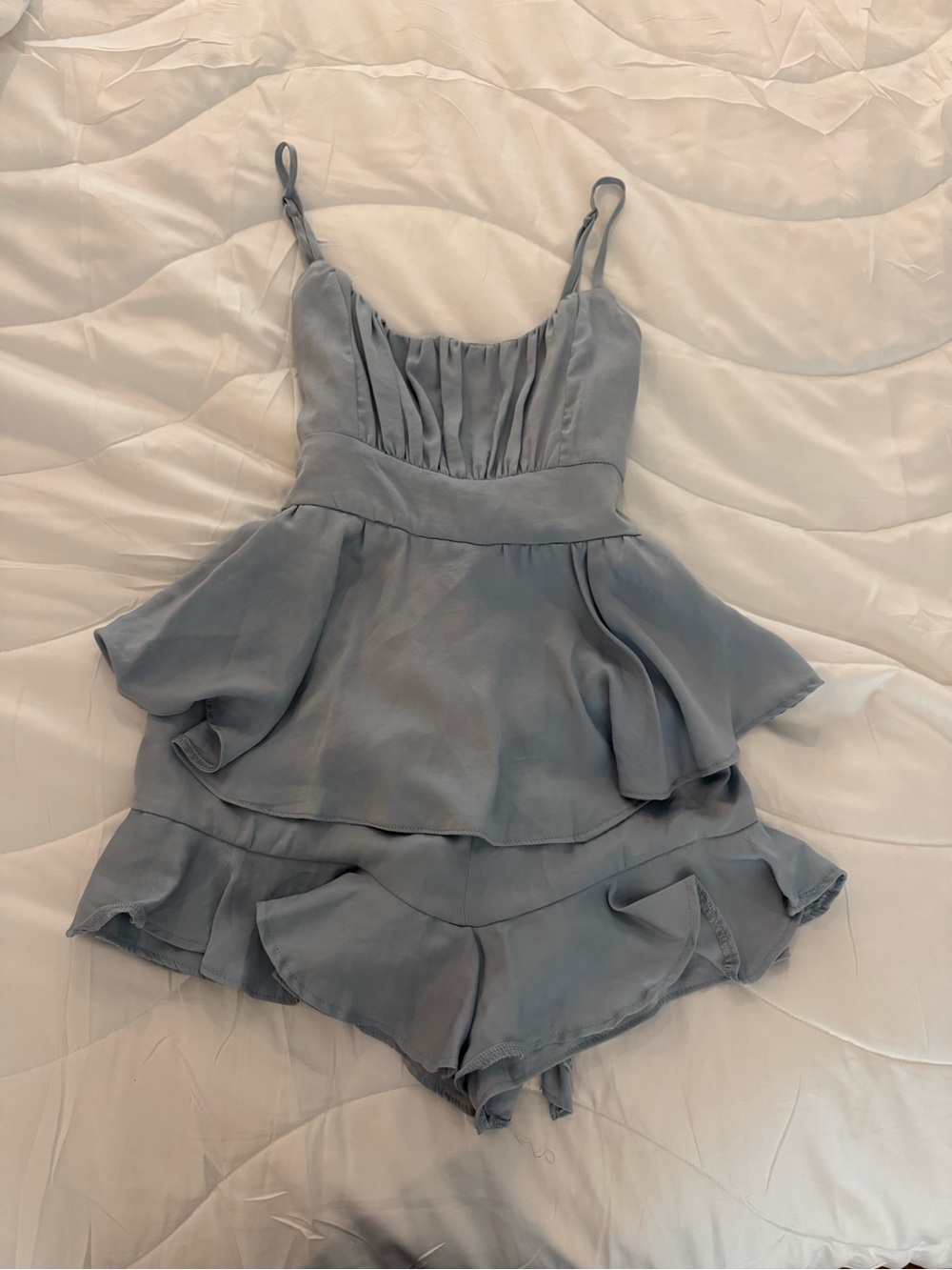 Light Blue boutique Ruffle Romper